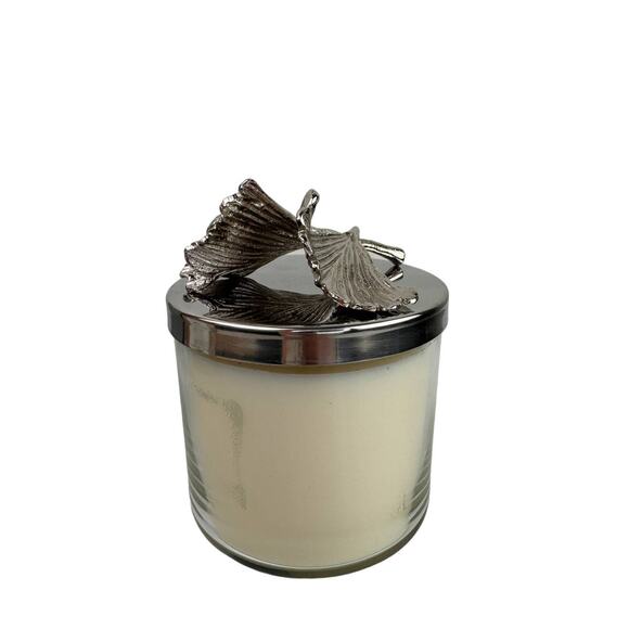 Michael Aram Ginkgo Candle Original Box Grapefruit Black Pepper Silver Tone NEW - Picture 1 of 7